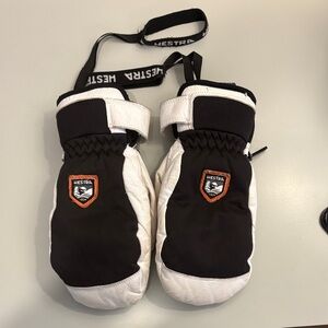 Hestra Black and White womens  Ski Mittens